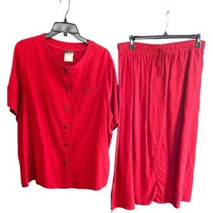 Country Classics by Koret red vintage skirt set Sz 18W